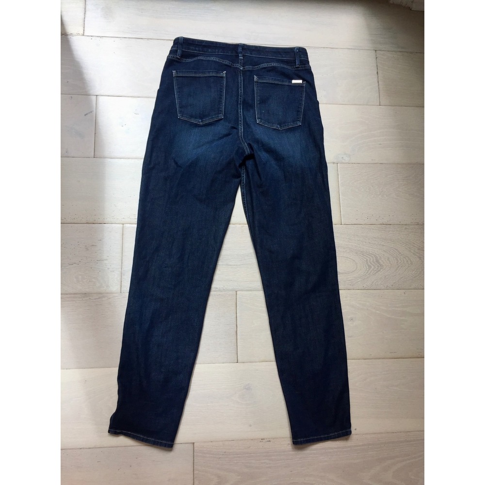 White House Black Women Dark Wash High Rise Slim Leg Jeans Size 10L Indigo Denim - Picture 7 of 7